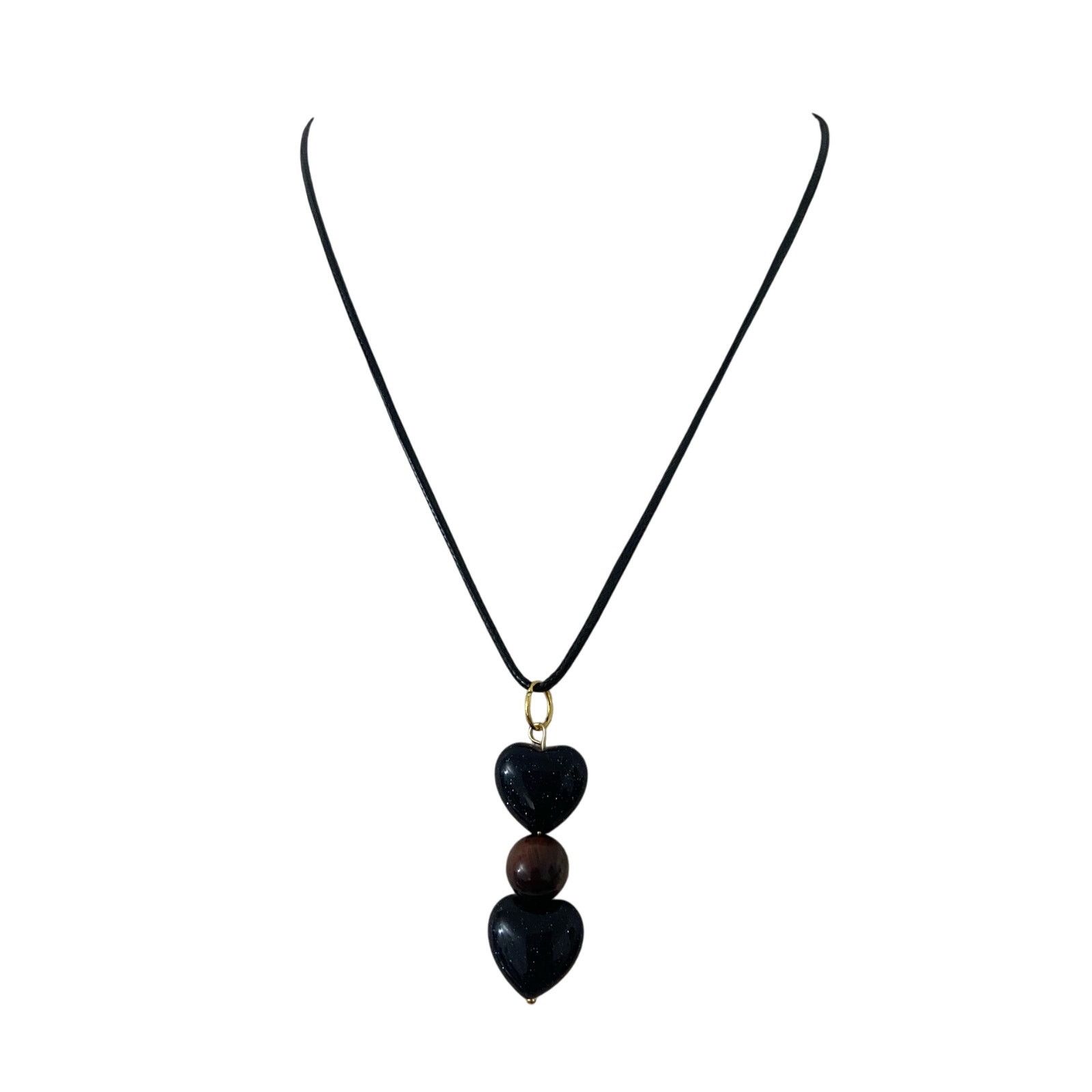 Handmade Handmade blue sandstone heart pendant necklace Size ONE SIZE - 1 Thumbnail