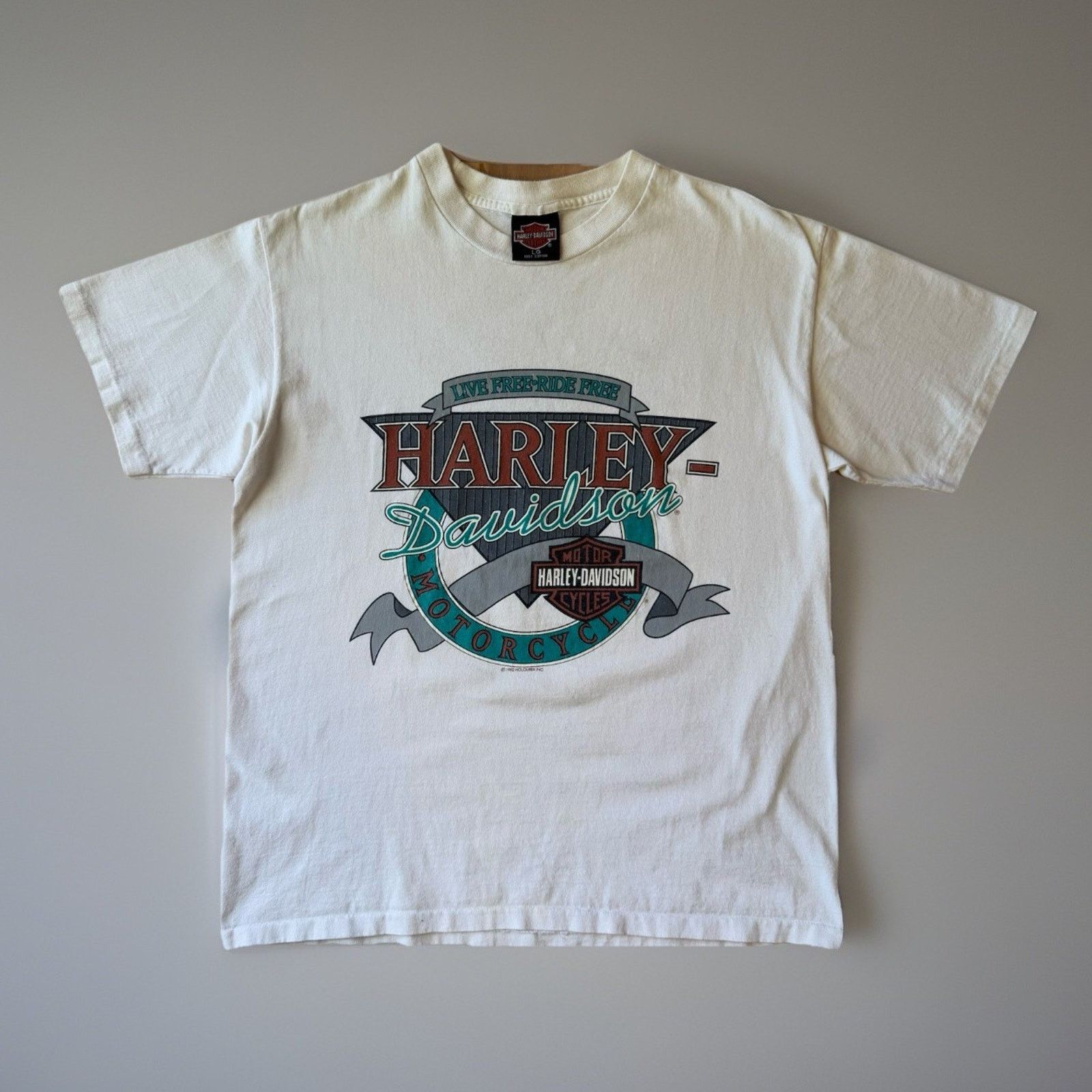Harley Davidson Vintage Harley Davidson Shirt Large White 90s Motorcycles Size US L / EU 52-54 / 3 - 1 Thumbnail