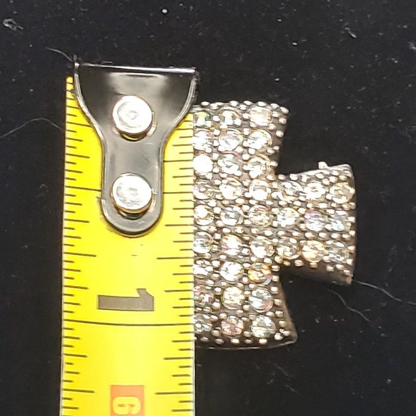 Other Clear Rhinestone Cross Silver Tone Vtg Unsigned 1" Size ONE SIZE - 5 Thumbnail