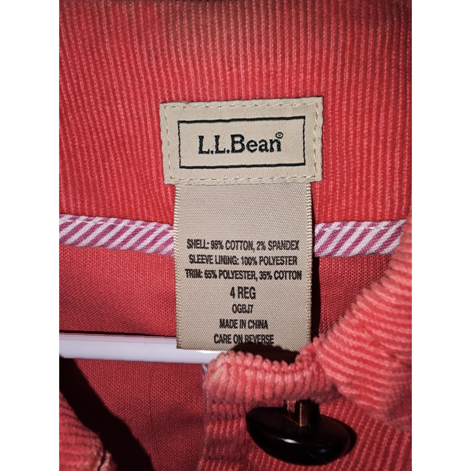 Vintage VINTAGE L.L. Bean Blazer Jacket Corduroy Salmon Pink 4 Reg Women's Vintage Pattern Solid Long Sleeve Button Up Embroidered Duck Size S / US 4 / IT 40 - 4 Thumbnail