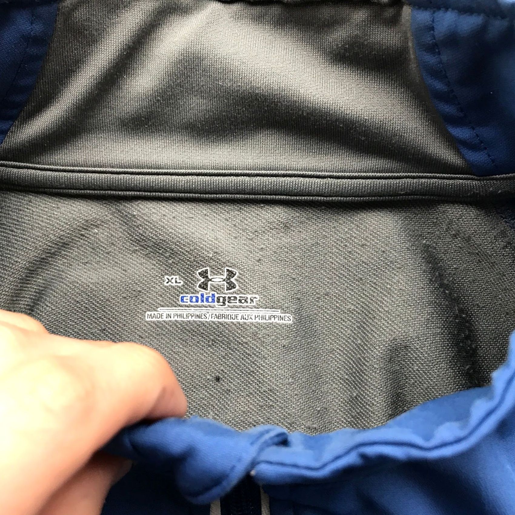 Under Armour Under Armour ColdGear Jacket Mens XL Long Sleeve Pockets Graphic Logo Blue Gray Jacket Size US L / EU 52-54 / 3 - 3 Thumbnail