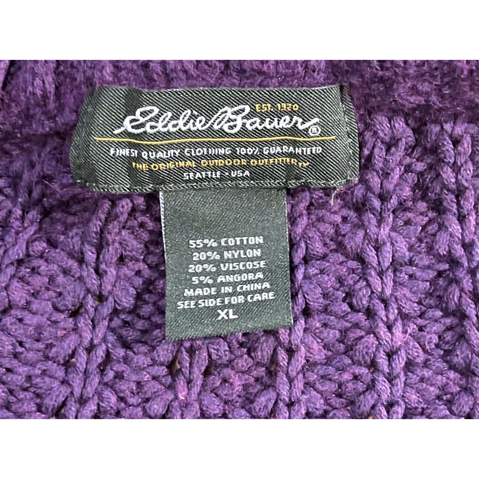 Eddie Bauer Eddie Bauer Women’s Extra Large Purple Cardigan Sweater Size XL / US 12-14 / IT 48-50 - 7 Thumbnail