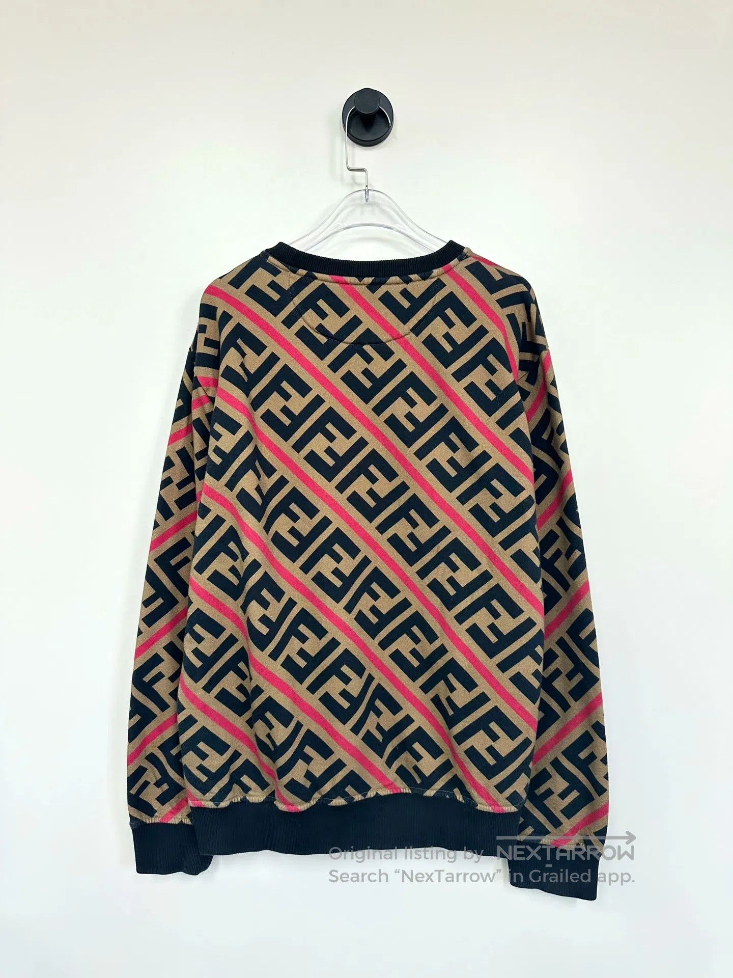 Fendi FENDI Brown Classic Logo Printed Long Sleeve Sweatshirt| Size US XL / EU 56 / 4 - 2 Thumbnail