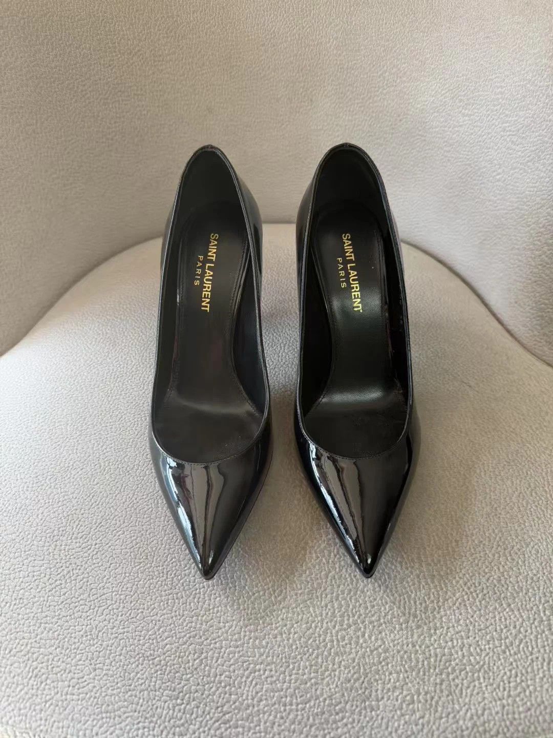 Saint Laurent Paris YSL Opyum pointed patent leather orange heels 36.5 mint Size US 5.5 / IT 35.5 - 2 Thumbnail