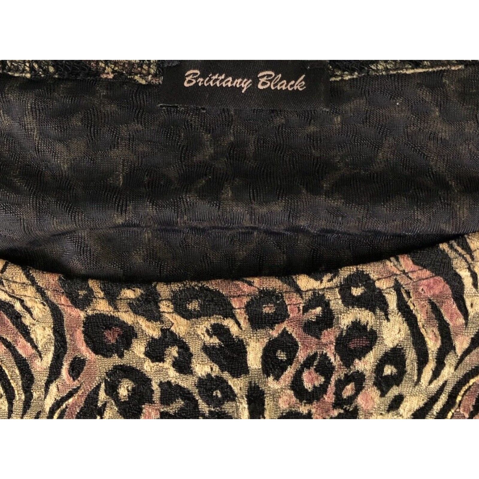 Vintage VINTAGE Britney Black Pullover Top L Leopard 3/4 Sleeve Scoop Neck Stretch Jersey Bohemian 90s Mens Womens Girls Boys Size L / US 10 / IT 46 - 5 Thumbnail