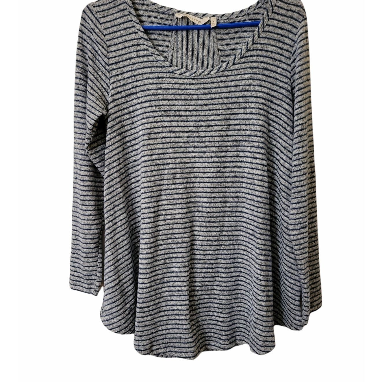 Other Women's Soft Surroundings Blue Striped Oversized Sweater Size S / US 4 / IT 40 - 1 Thumbnail
