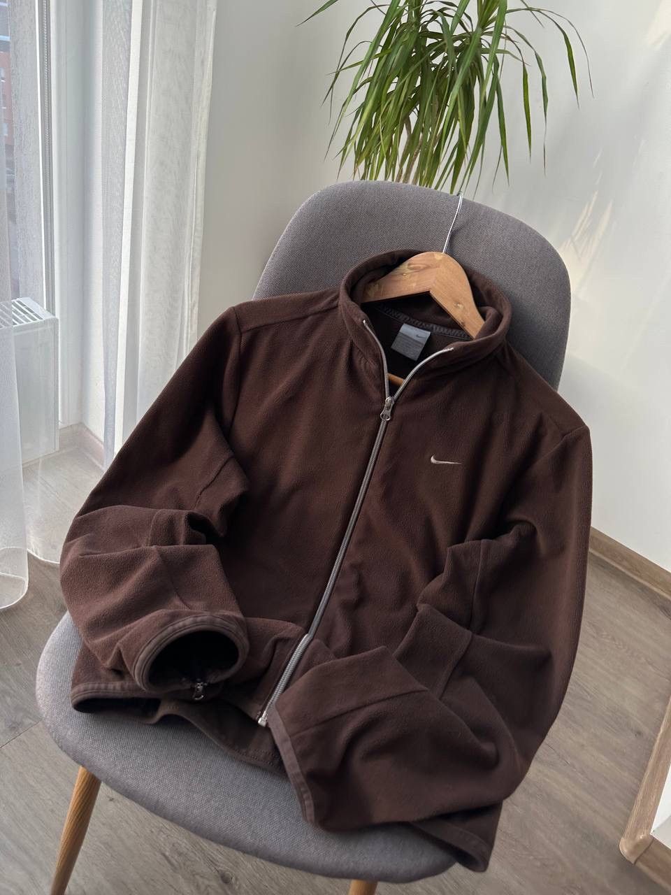 Nike × Nike ACG × Vintage Vintage Nike Brown Full Zip Fleece Hoodie Size L / US 10 / IT 46 - 9 Thumbnail