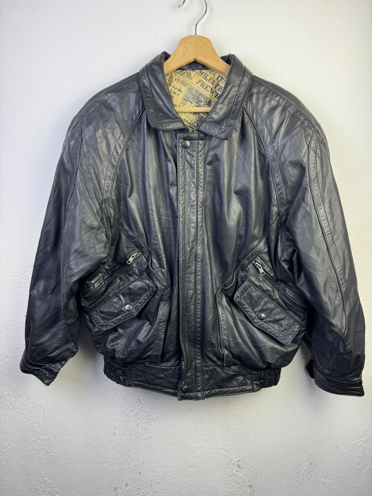 Vintage Vintage Leather Jacket The New York Times" newspaper Size US L / EU 52-54 / 3 - 1 Thumbnail