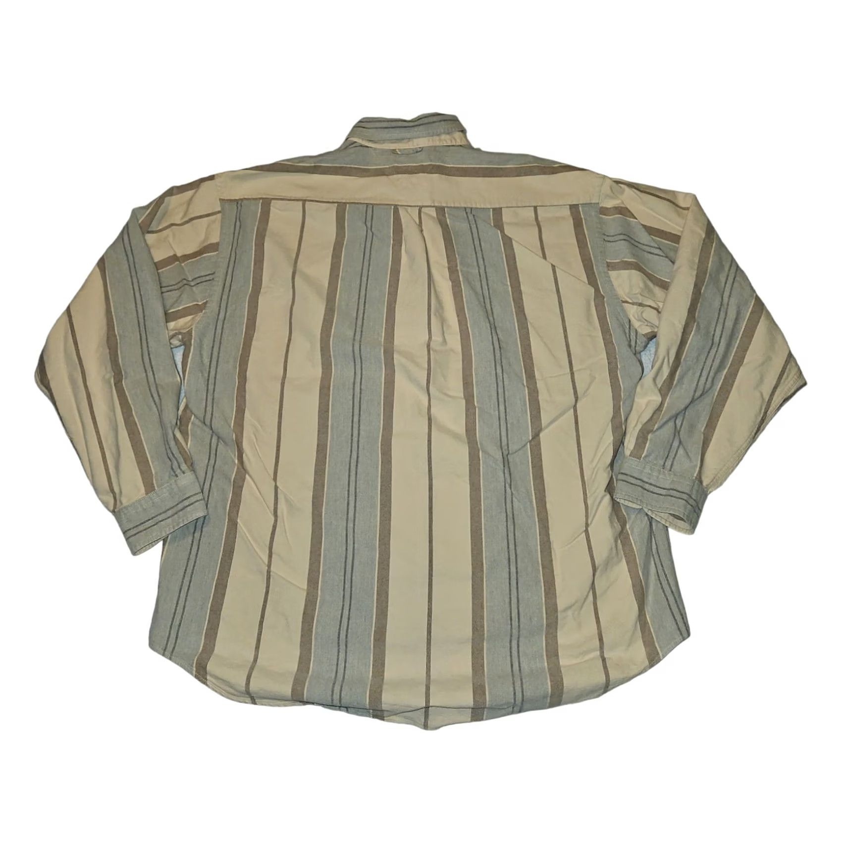 Tommy Hilfiger VINTAGE Tommy Hilfiger Button-Down Shirt XL Men Beige Striped 90s Classic Preppy Embroidered Pocket Dress Shirt Size US XL / EU 56 / 4 - 7 Thumbnail