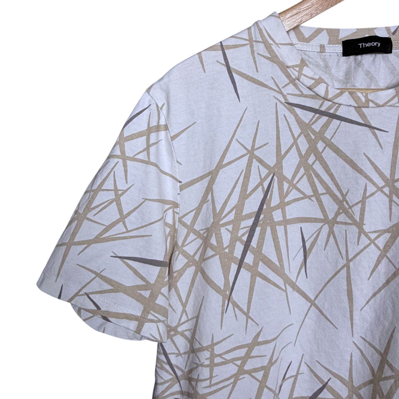 Theory Theory Shirt Men’s L White Tan SS T-Shirt Tropical Preppy Size US L / EU 52-54 / 3 - 4 Thumbnail
