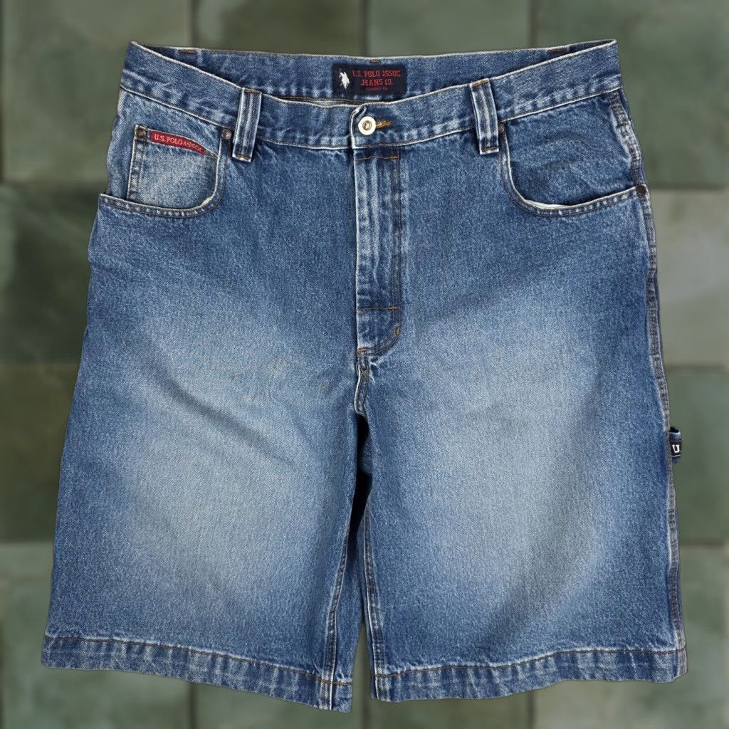 Vintage VINTAGE US Polo Assn. Denim Jorts Shorts Mens 38 Blue Grunge Baggy Skater 90s Style Size US M / EU 48-50 / 2 - 1 Thumbnail