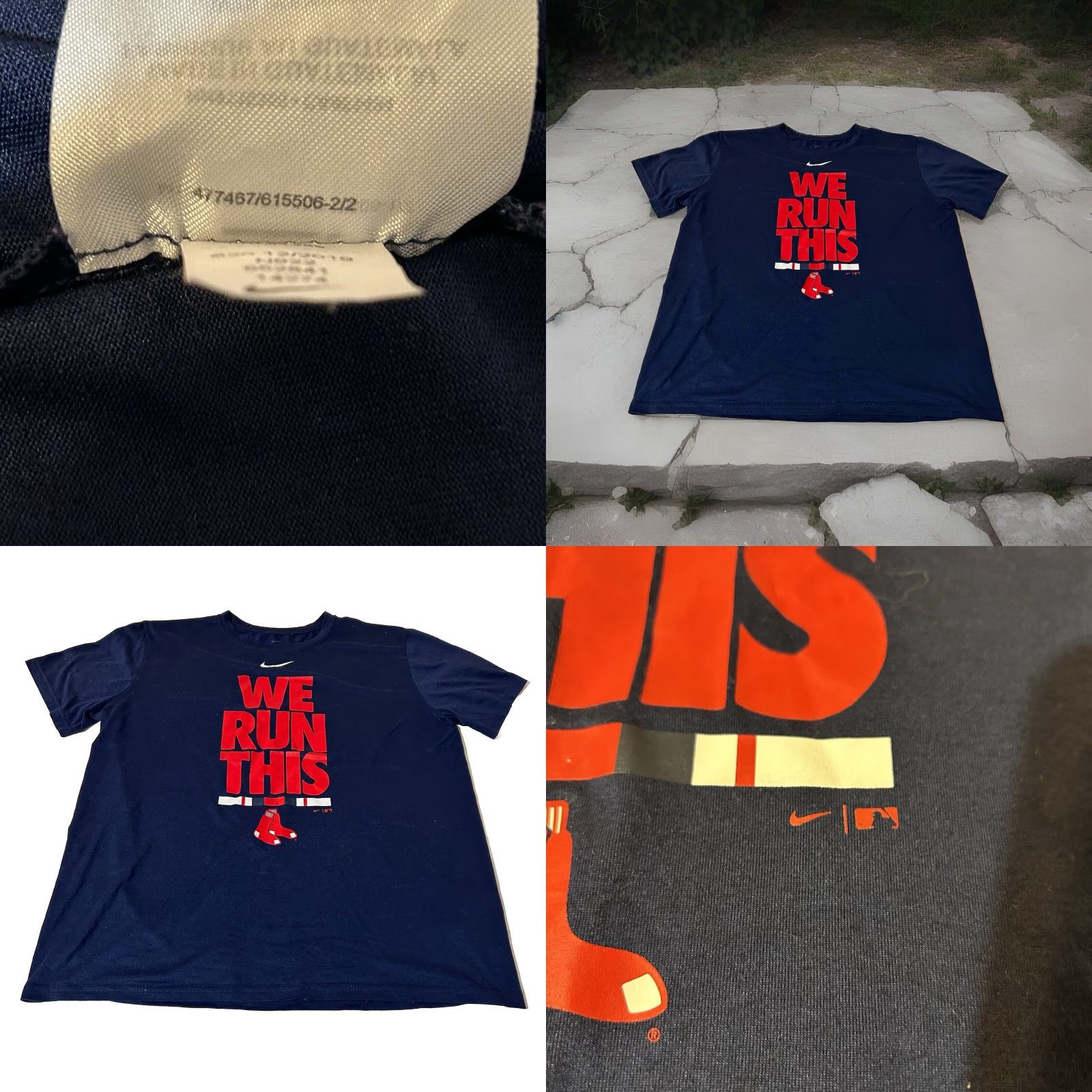 Nike Nike Dri-FIT Boston Red Sox Shirt Men XL Navy Short Sleeve Baseball Graphic Print 2019 Size US XL / EU 56 / 4 - 9 Thumbnail