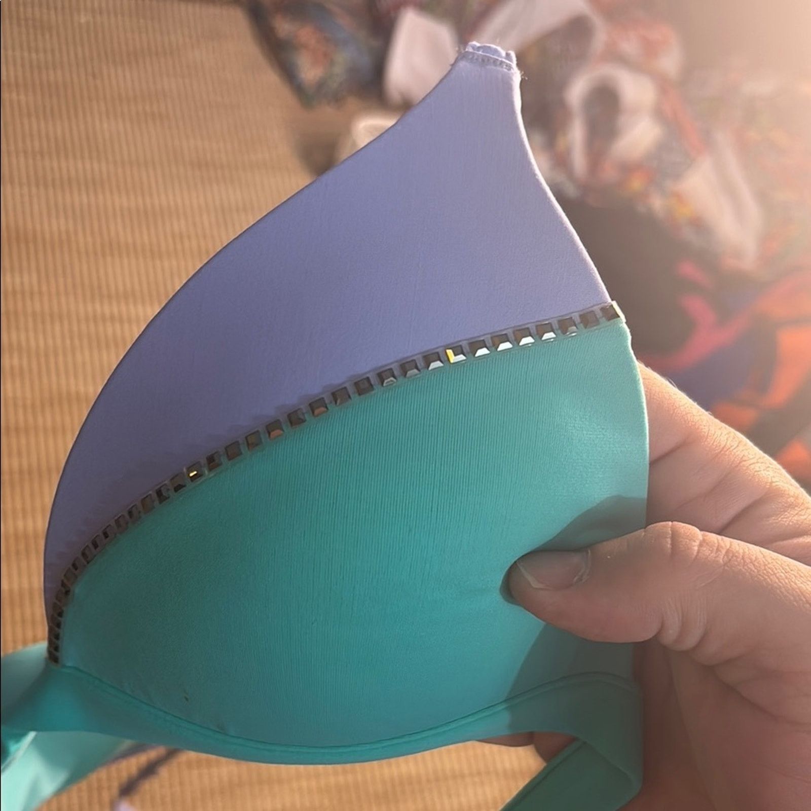 Other NWT I.D. SARRIERI Blue and Purple Bikini Set Swimwear Size S Size ONE SIZE - 12 Thumbnail