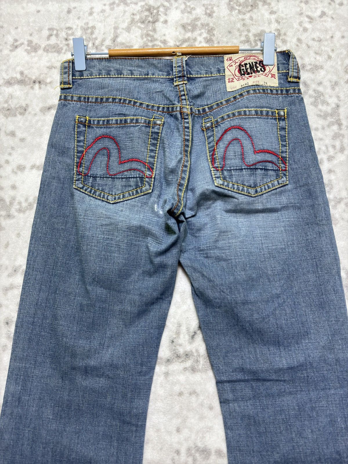 Evisu Evisu GENES Flare Jeans Red Stitches Logo Denim Y2K Archive Size 28" / US 6 / IT 42 - 7 Thumbnail