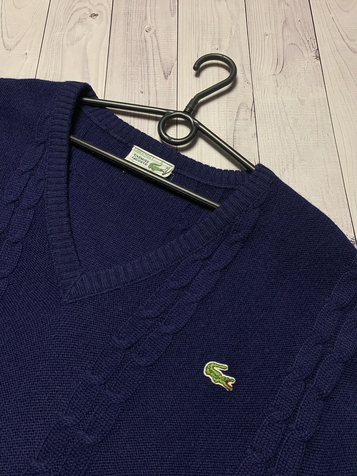 Lacoste Lacoste vintage v-neck knitted sweater Size XL Size US XL / EU 56 / 4 - 3 Thumbnail