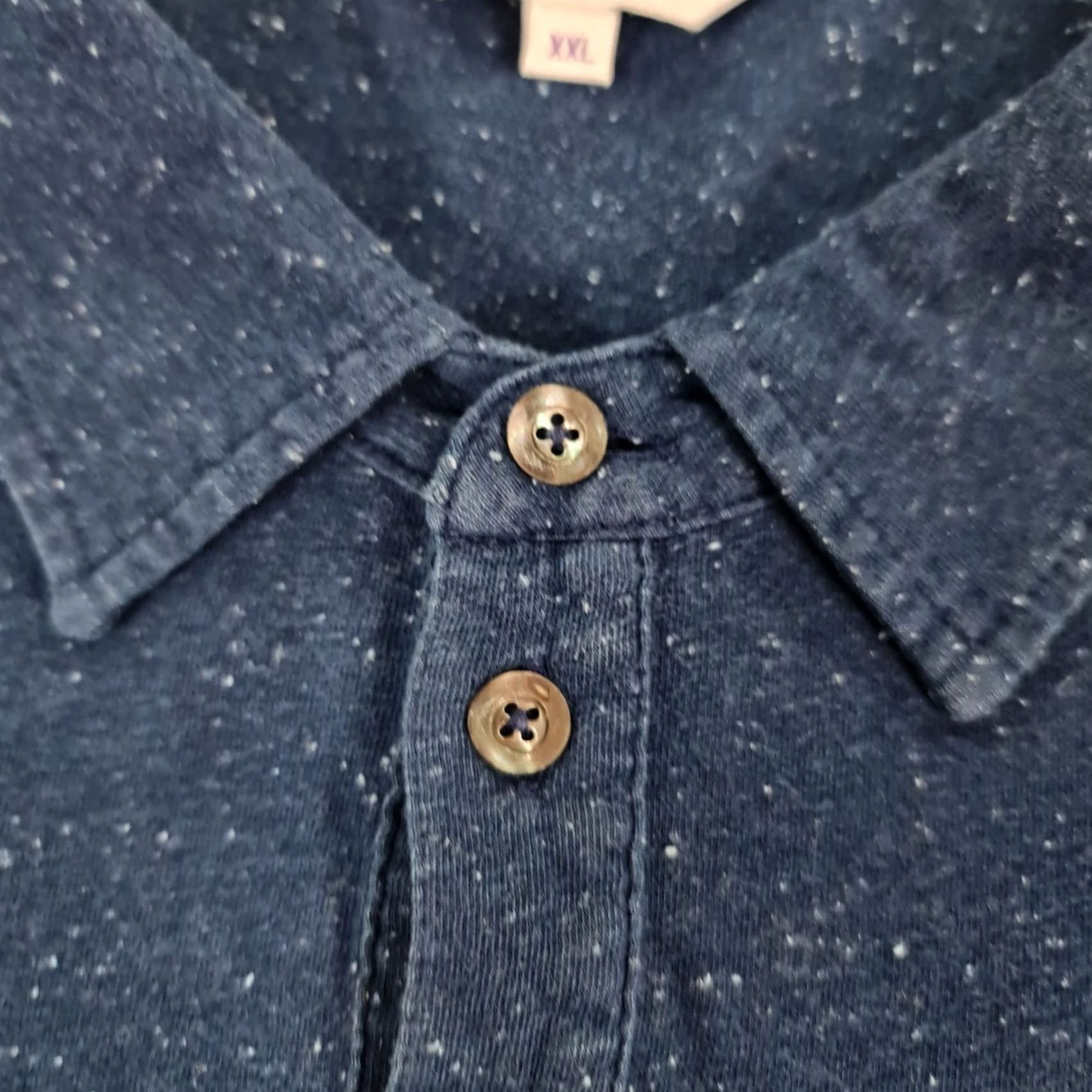 Vintage Brora Polo Shirt Brora Mens Polo Shirt XXL Cotton Speckled Short Sleeves Blue Casual Mens Size US XXL / EU 58 / 5 - 4 Thumbnail