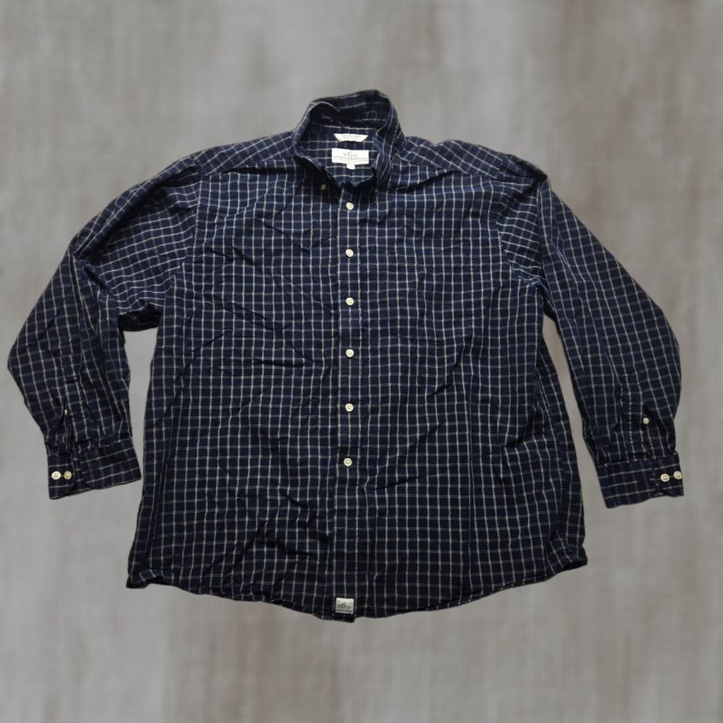 Vintage RGM Shirt Blue Button-Front 100% Cotton Men's XL Button-Up Casual Classic Check Long Sleeve Size US XL / EU 56 / 4 - 1 Thumbnail
