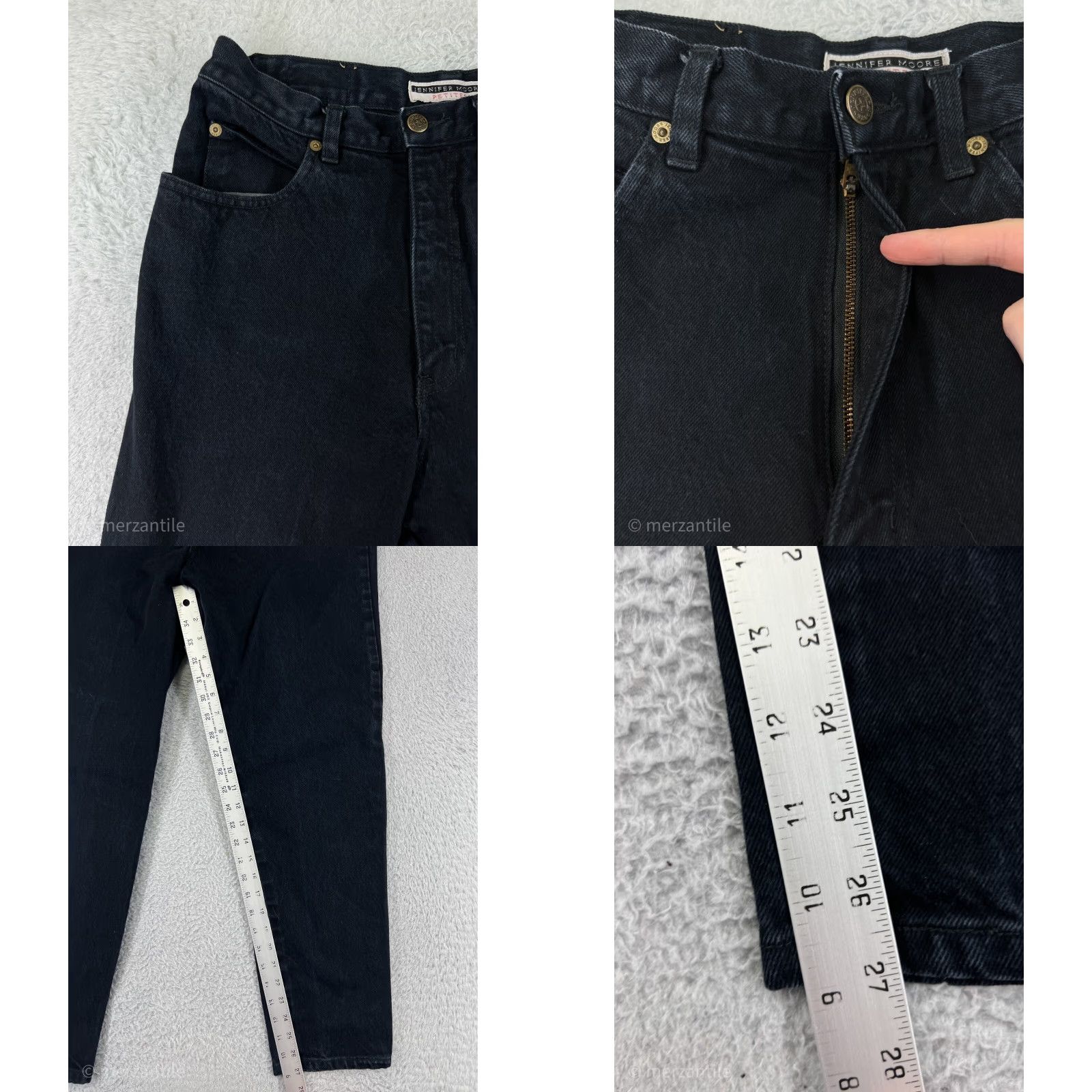 MooRER JENNIFER MOORE Jeans Womens 12 Black High Rise Straight 100% Cotton 5-Pocket Design Size 34" / US 12 / IT 48 - 8 Thumbnail