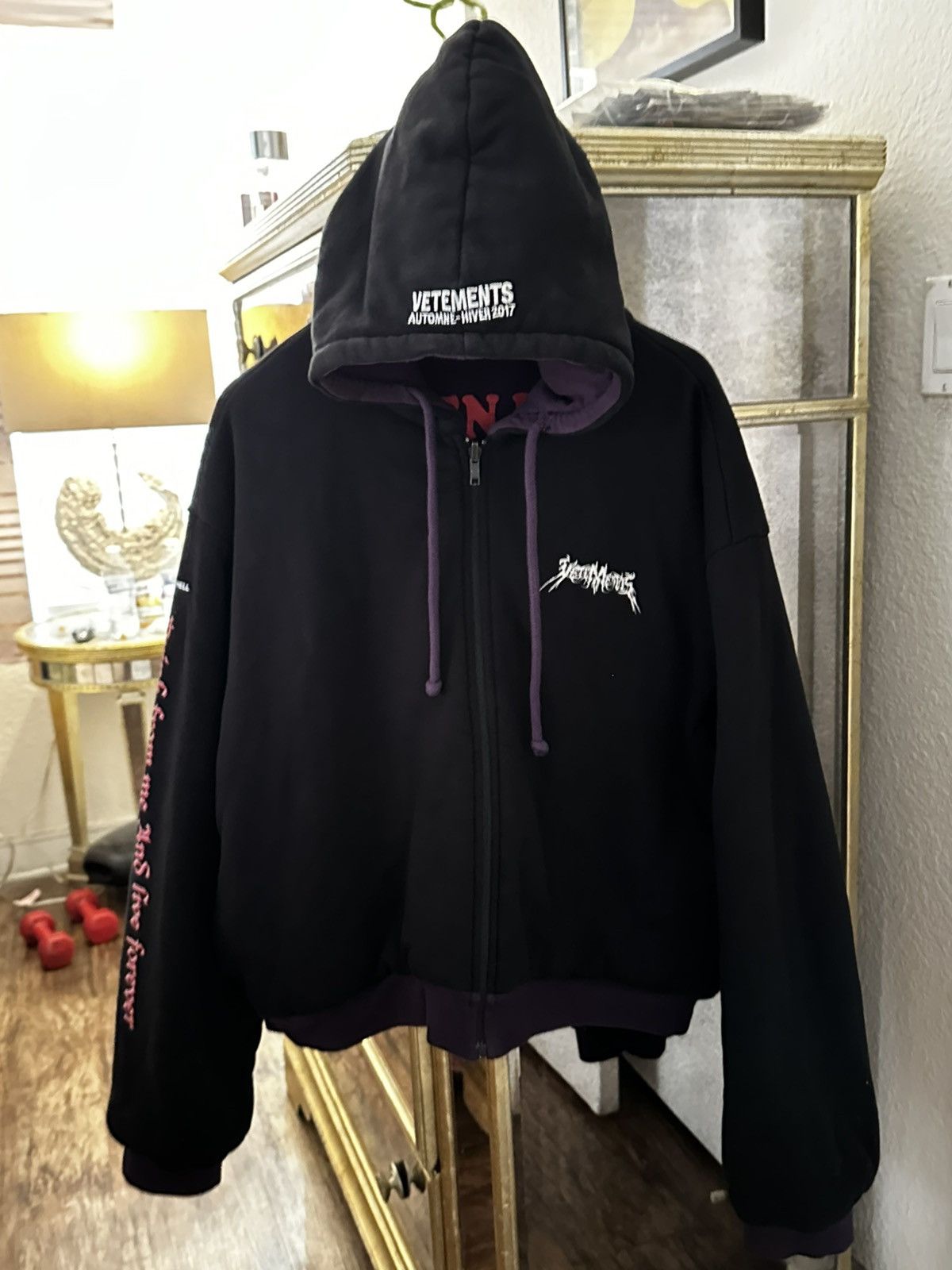 Vetements Vetements total fucking darkness tfd reversible hoodie
