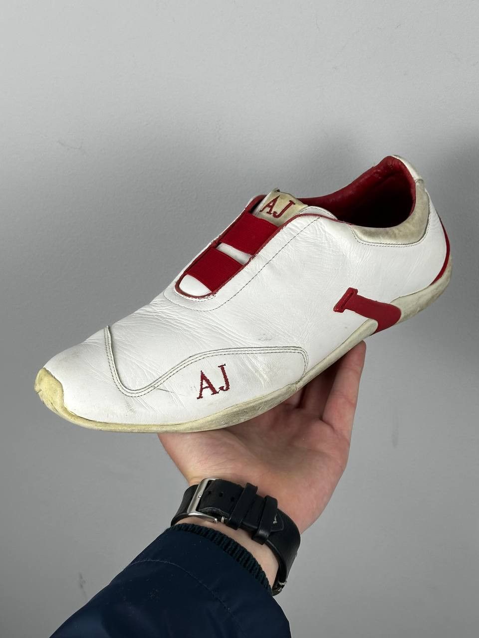 Armani Vintage Armani Jeans White Leather Speedcat Sneakers Size US 11 / EU 44 - 2 Thumbnail