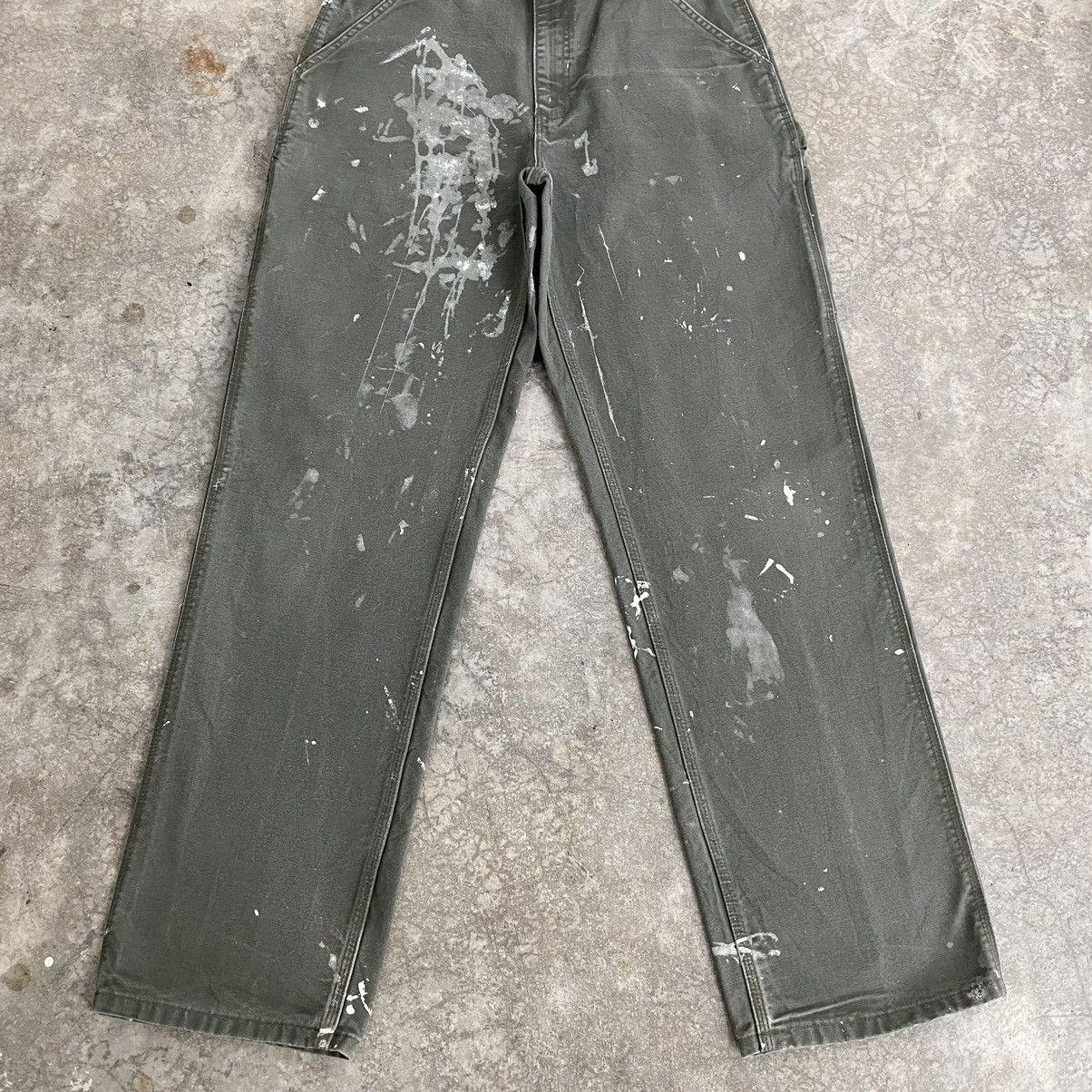 Carhartt Vintage Carhartt Moss Green Stained Carpenter Pants Size US 31 - 5 Thumbnail