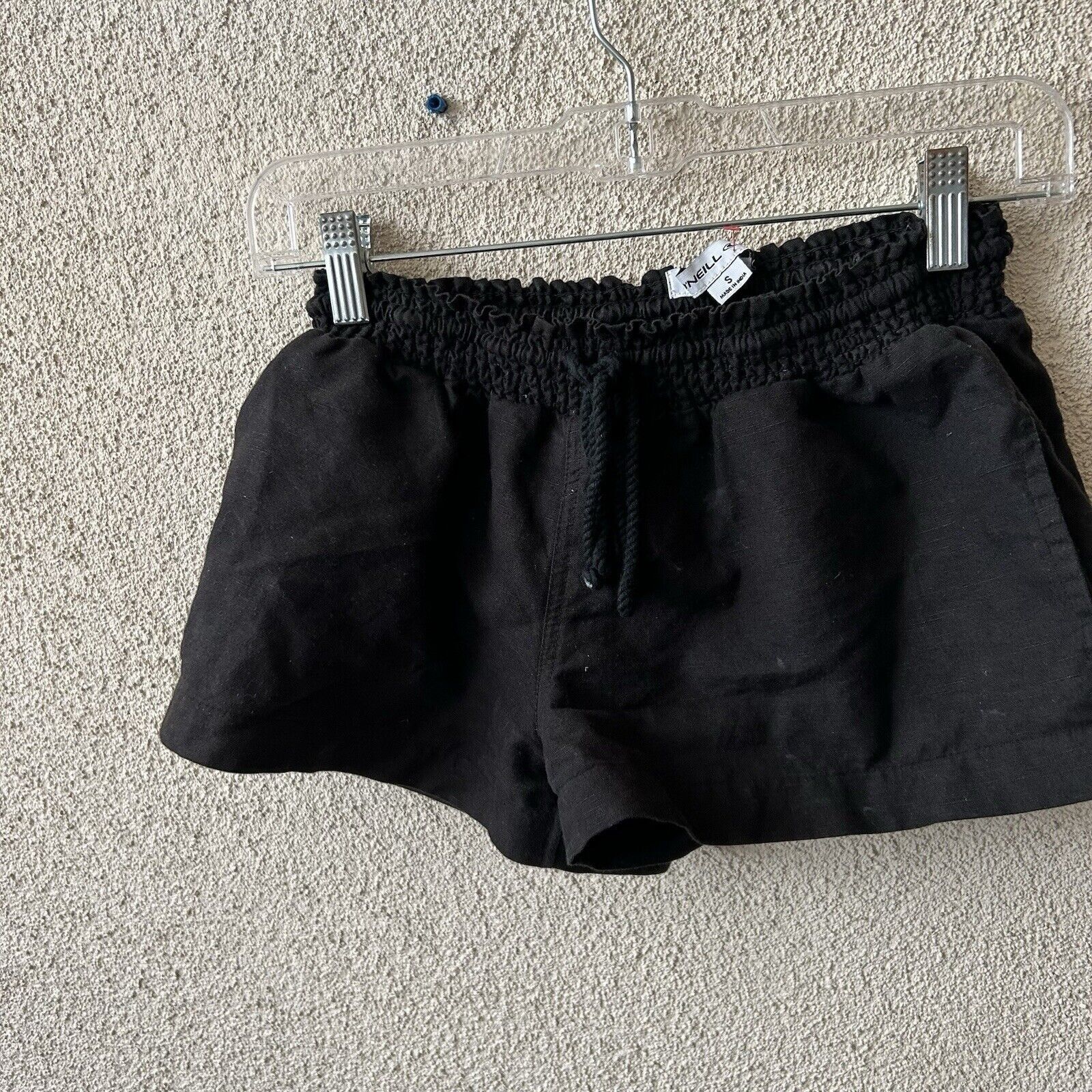 O'Neill O'NEILL Womens Black Solid Shorts Linen Blend Elastic Waist Size 26" / US 2 / IT 38 - 4 Thumbnail