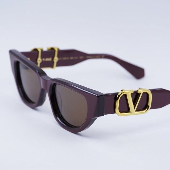 Valentino Valentino V-DUE VLS-103B Sunglasses Bordeaux Cat Eye Frame Size ONE SIZE - 8 Thumbnail
