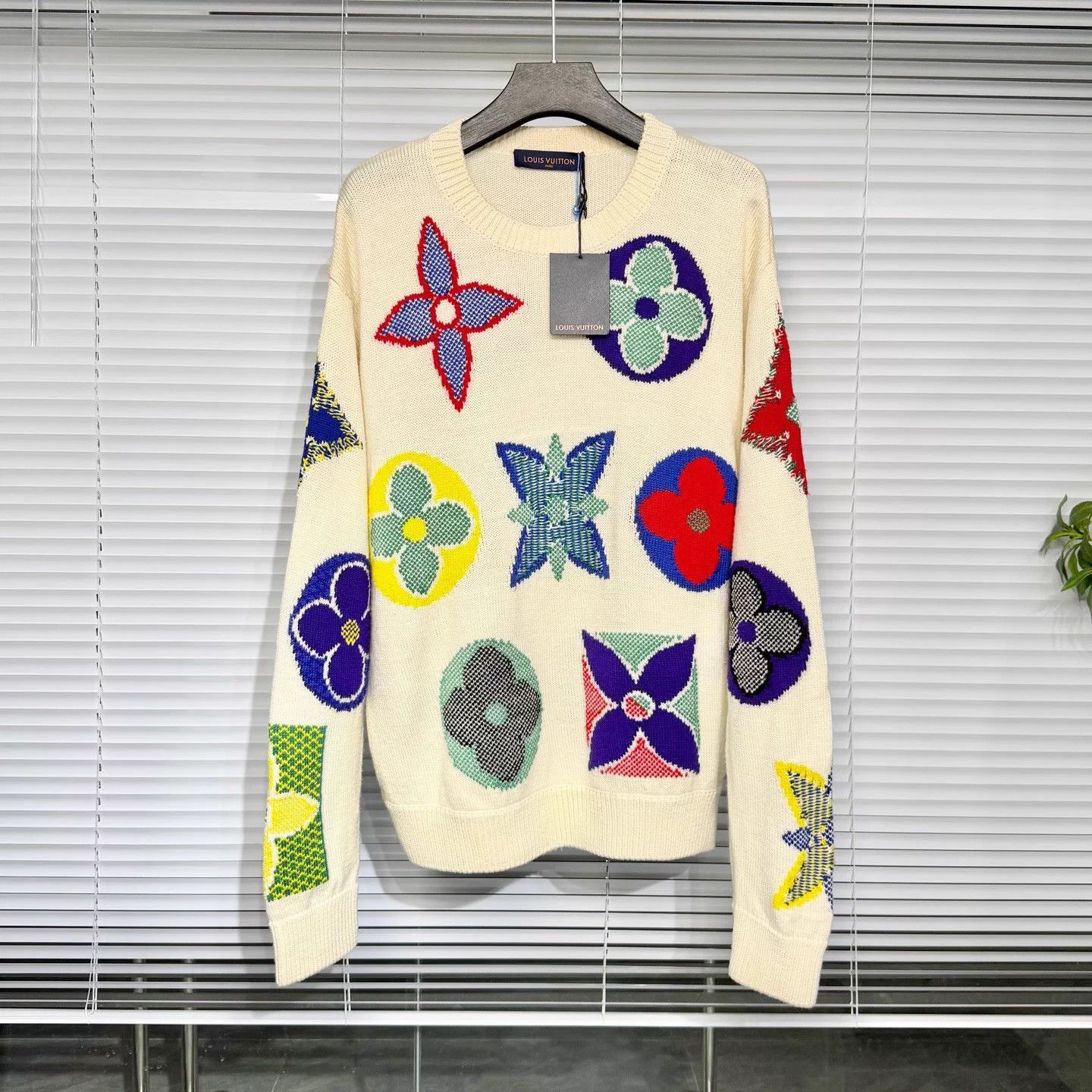 Louis Vuitton LV Knit Sweater Colorful Monogram Ivory XL Size US XL / EU 56 / 4 - 1 Thumbnail