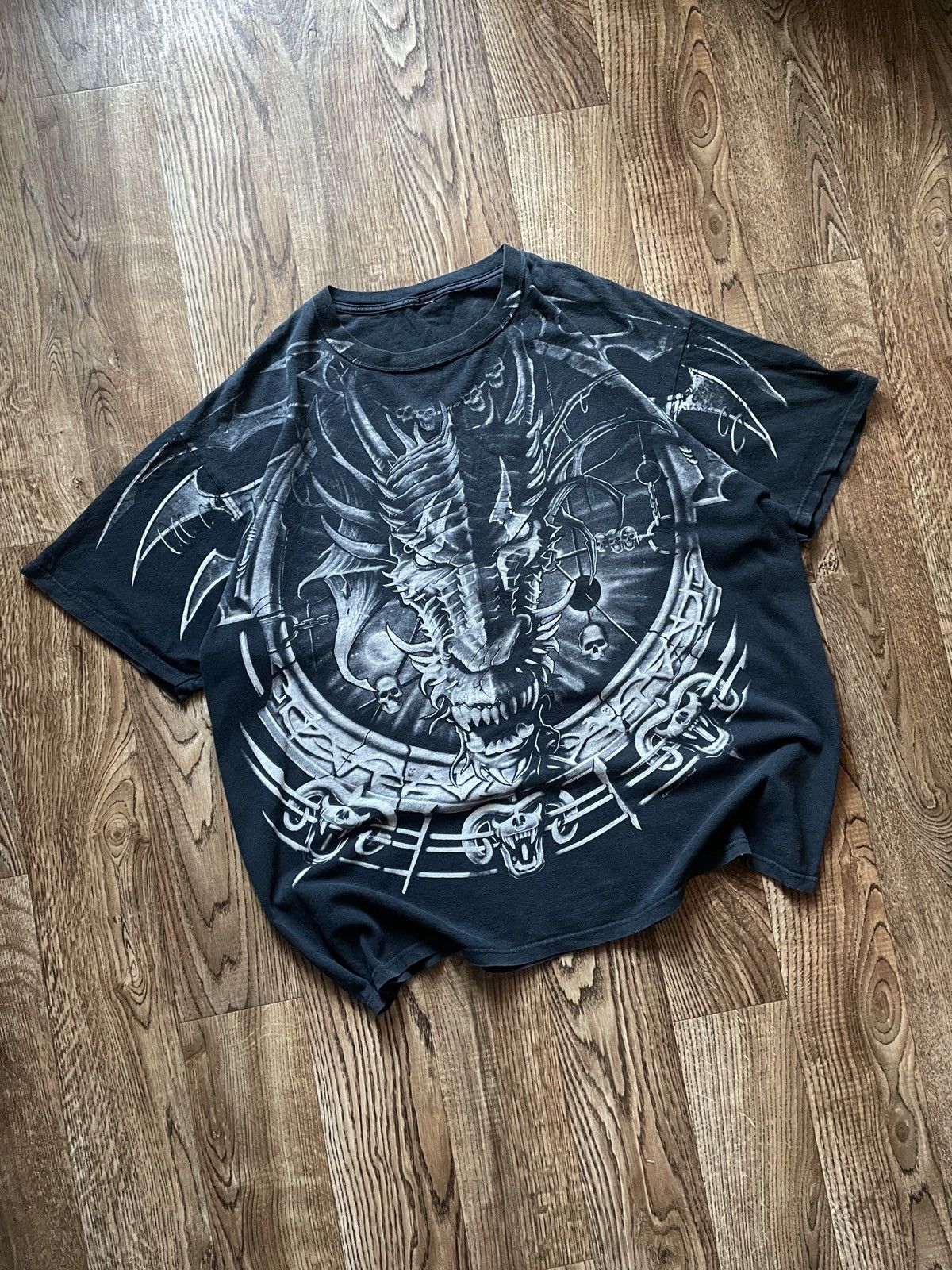Liquid Blue Mens Vintage Liquid Blue T Shirt overprint skeleton skulls Size US XXL / EU 58 / 5 - 2 Thumbnail