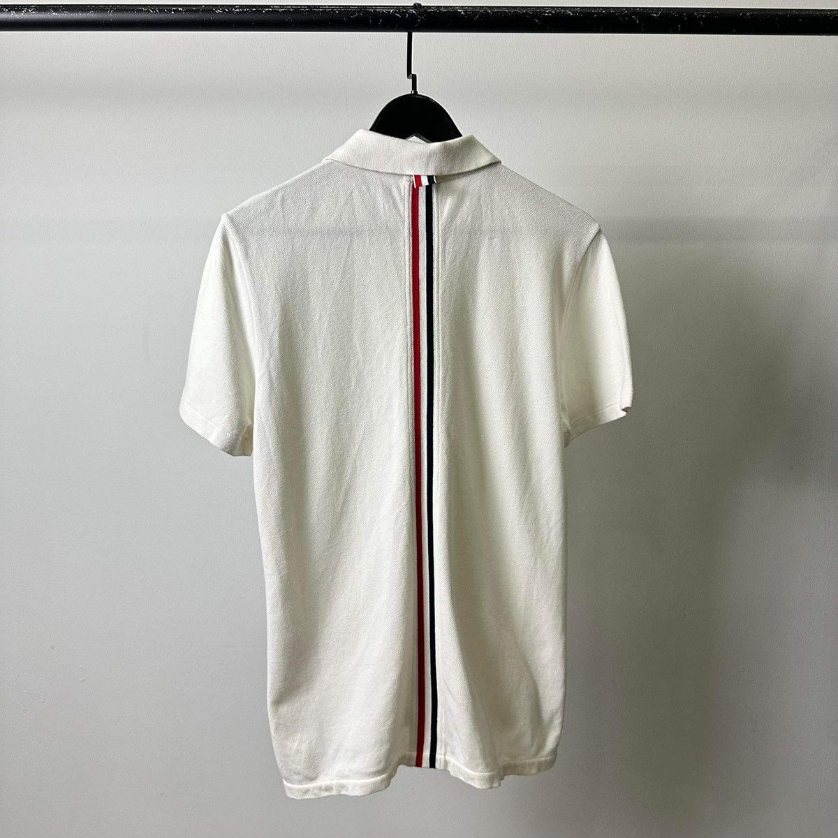Thom Browne THOM BROWNE BACK STRIPED WHITE POLO SHIRT Size US M / EU 48-50 / 2 - 3 Thumbnail