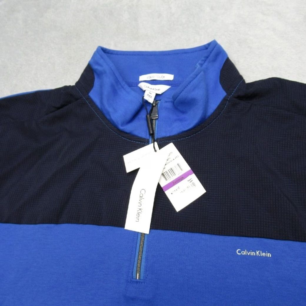 Calvin Klein Calvin Klein Shirt Men XXL Blue Liquid Touch Pullover Long Sleeve Casual 1/4 Zip Mock Neck Colorblock Lightweight Breathable Size US XXL / EU 58 / 5 - 7 Thumbnail