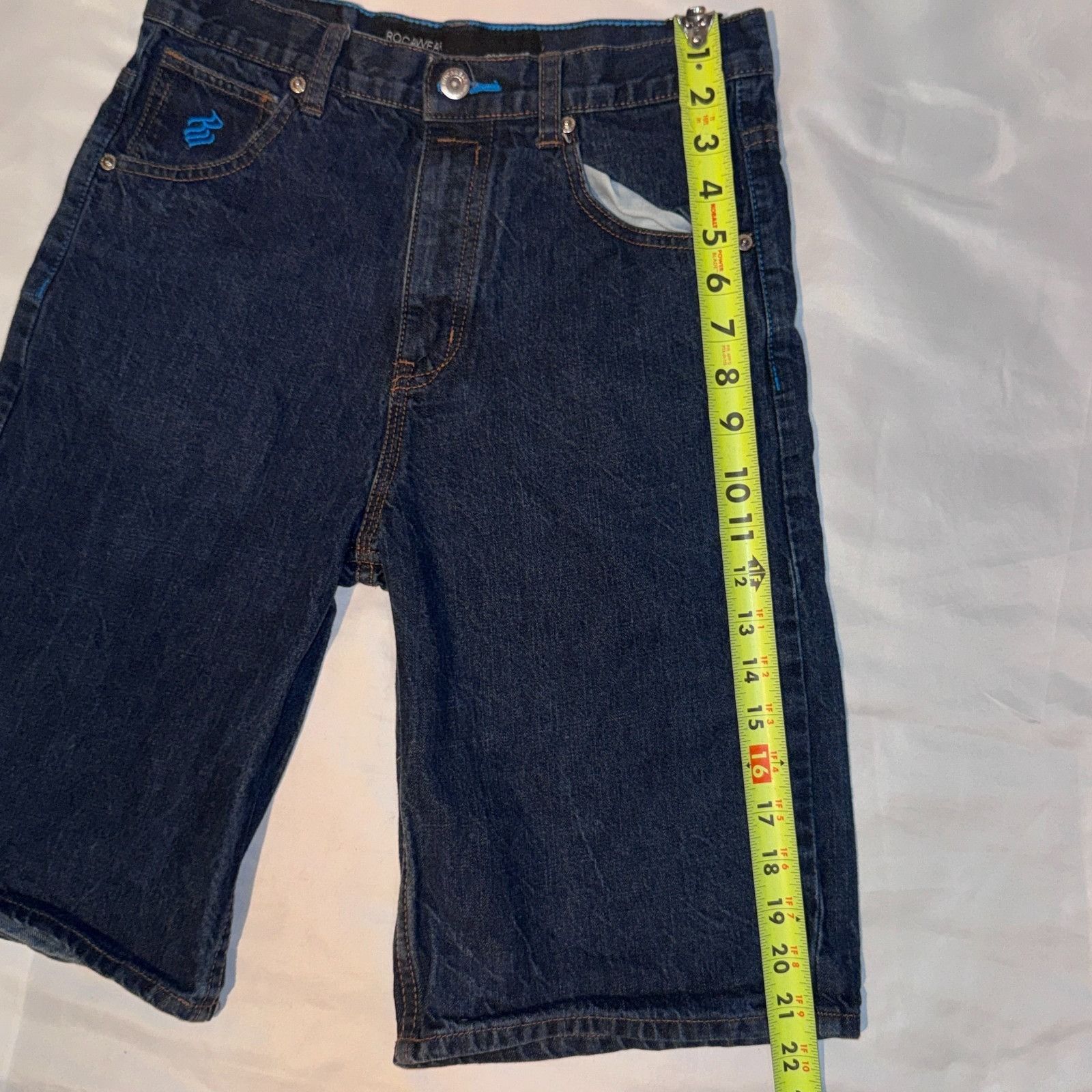 Rocawear Rocawear Denim Shorts Mens Blue Embroidered Logo Hip Hop Str Size US 27 - 6 Thumbnail