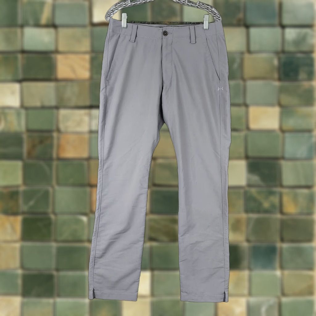 Under Armour Under Armour Mens Pants Shirt Gripper Straight Leg Chino Gray 32x32, Regular, Men, 32 Inseam Size US XS / EU 42 / 0 - 1 Thumbnail