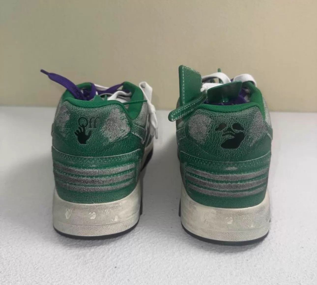 Off-White OFF-WHITE OOO Thick Sole Distressed Low Top Wht/Green Size US 9 / EU 42 - 3 Thumbnail