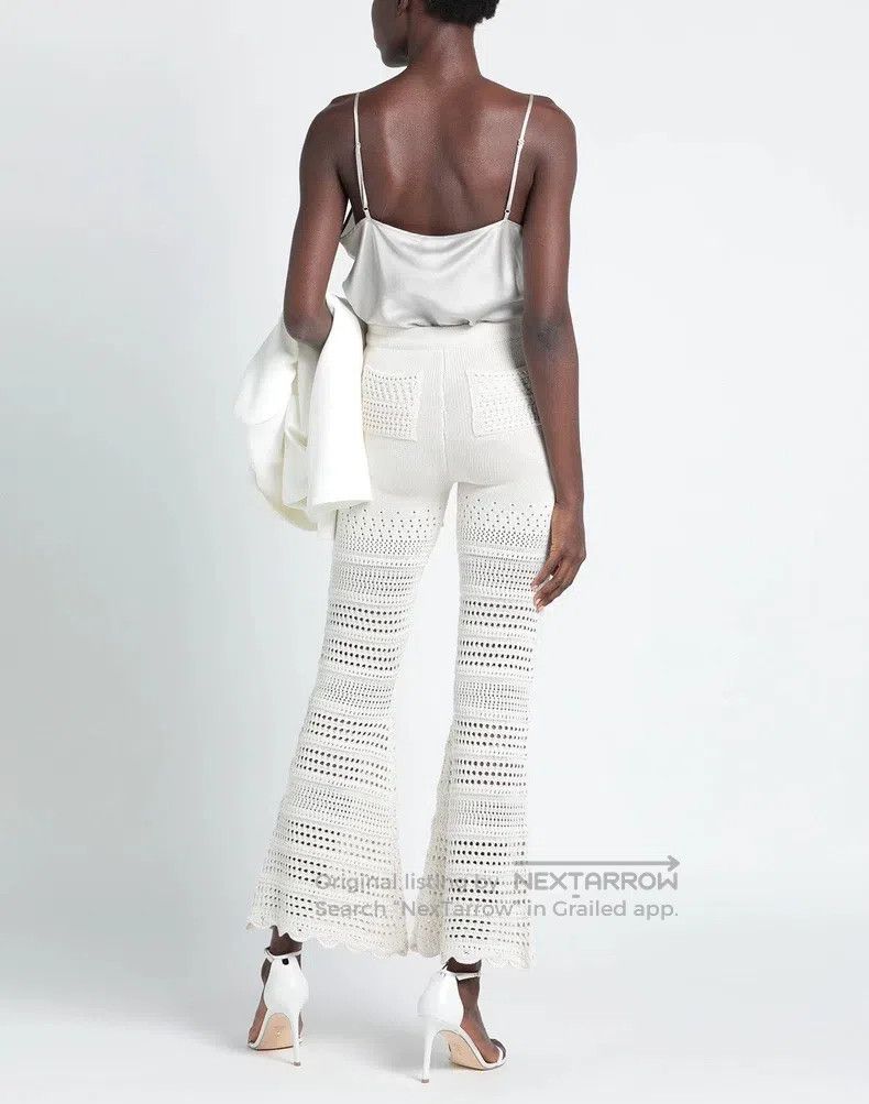Amiri Amiri size XS Women's Knitted Flared Pants in Beige Size 23" - 2 Thumbnail