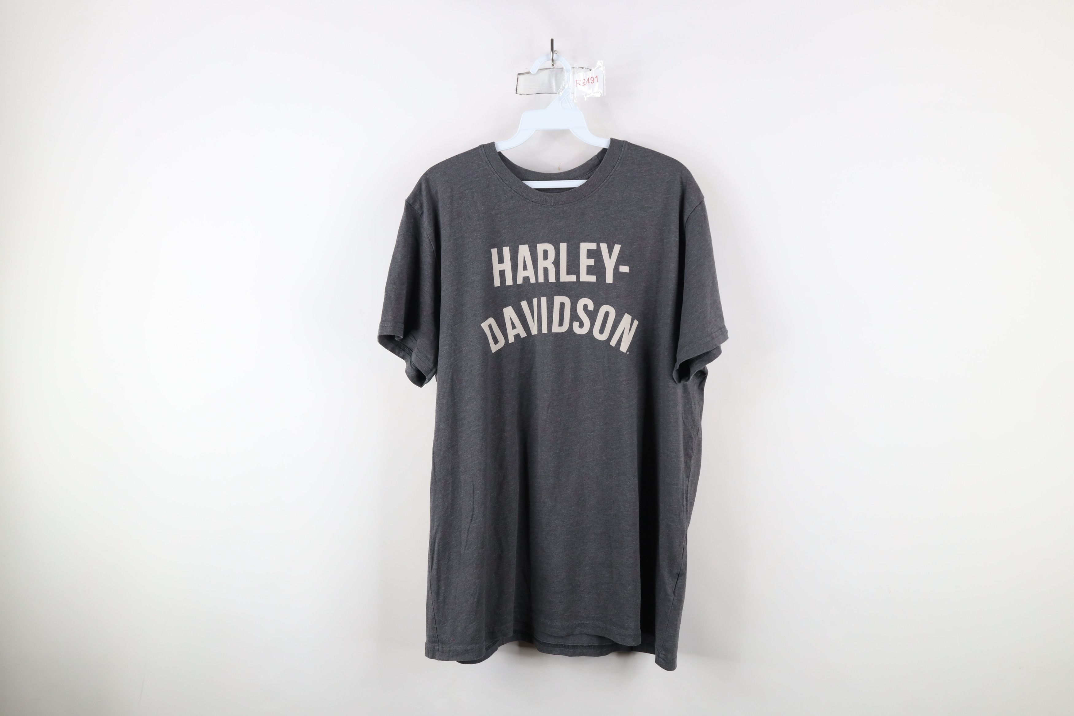 Harley Davidson × Vintage Vintage Harley Davidson Spell Out Block Letter T-Shirt Gray Size US XL / EU 56 / 4 - 1 Thumbnail