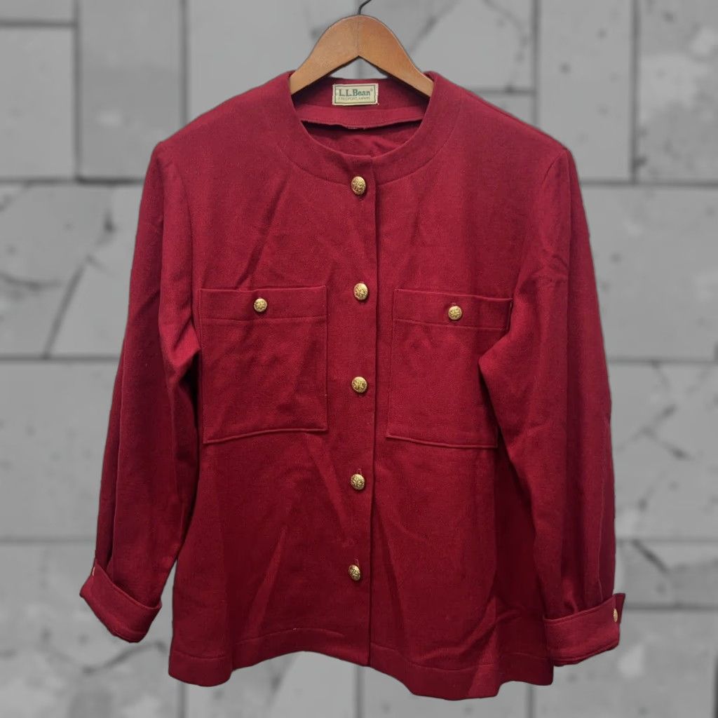 Vintage VINTAGE L.L. Bean Red Wool Button Up Sweater Coat Womens Large Size L / US 10 / IT 46 - 1 Thumbnail