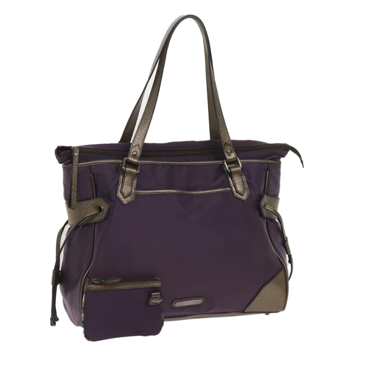 image of Burberry Tote Bag Nylon Purple Auth 65716, Women's