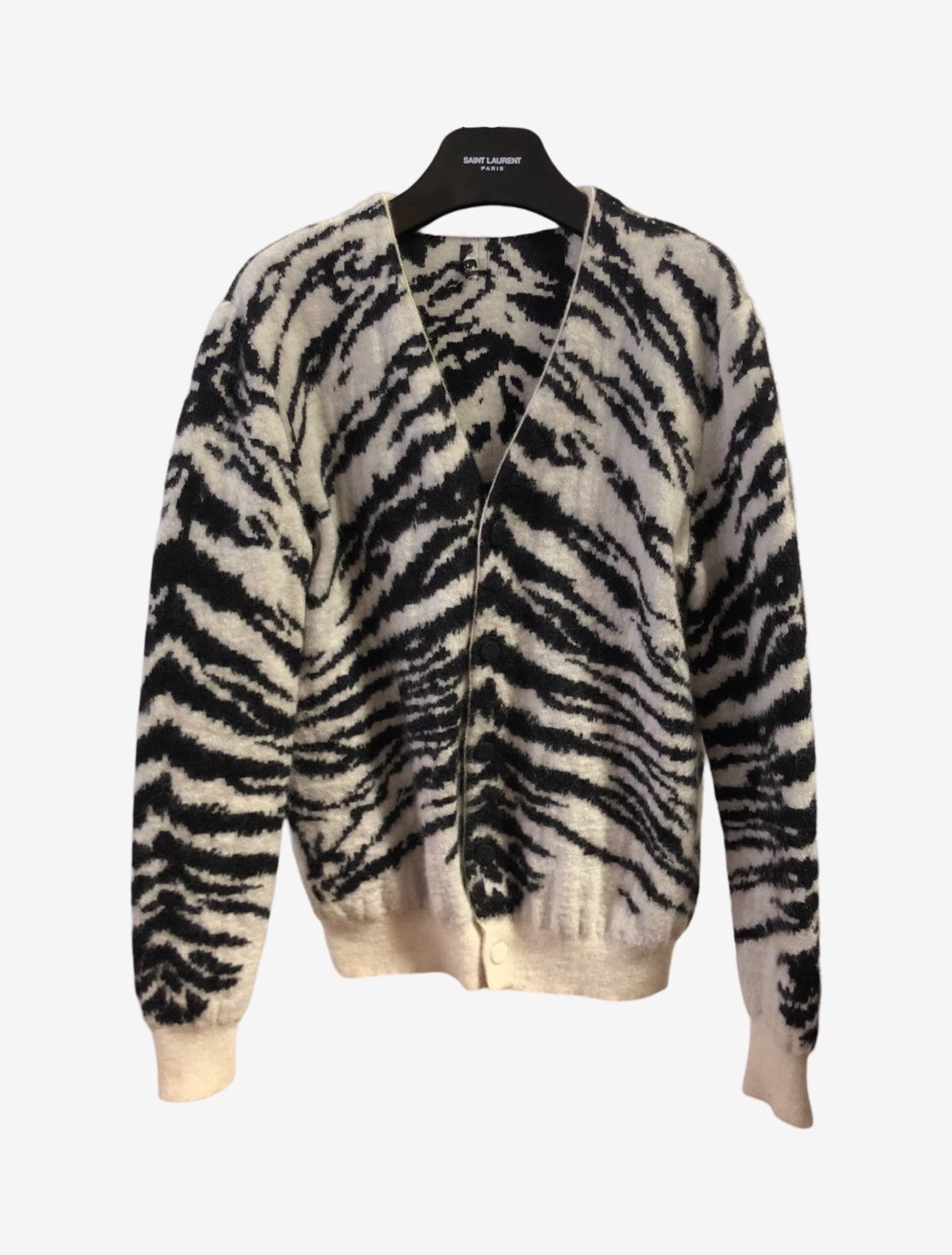 Saint Laurent Paris Mohair Zebra Cardigan Sz.M