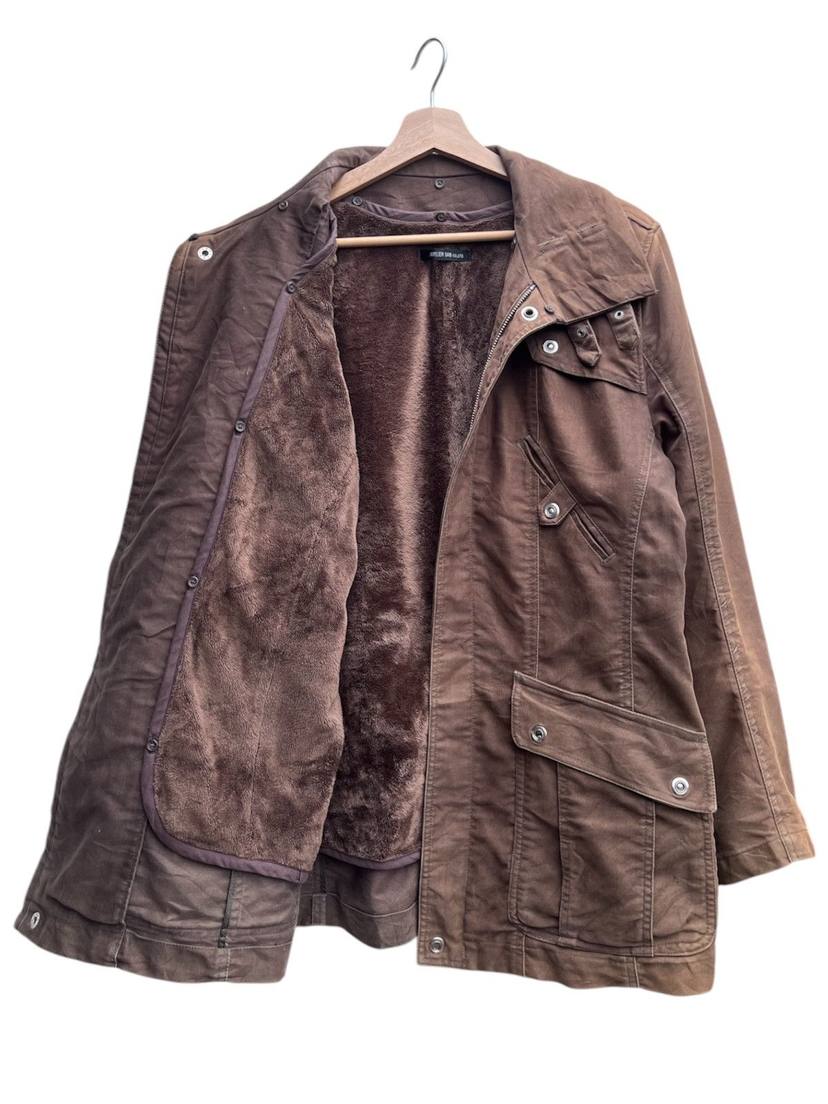 14th Addiction × Japanese Brand × Yasuyuki Ishii Atelier Sab Co Ltd Moleskin Buckle Neck Barbour-style Jacket Size US M / EU 48-50 / 2 - 3 Thumbnail