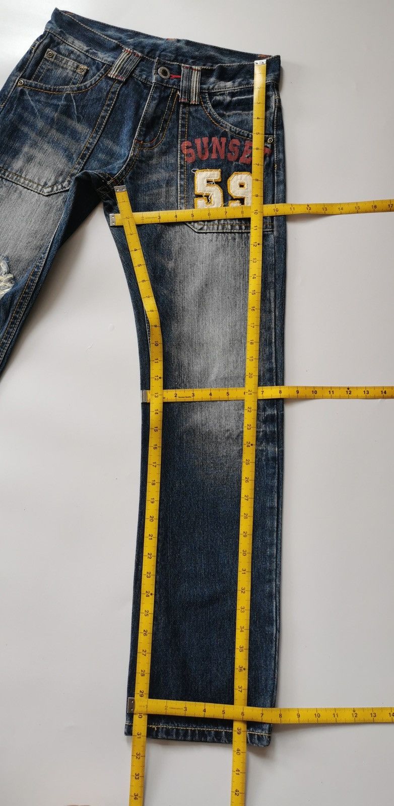 Japanese Brand Playchess Sunset 59 Patch Pockets Jeans Size US 29 - 11 Thumbnail