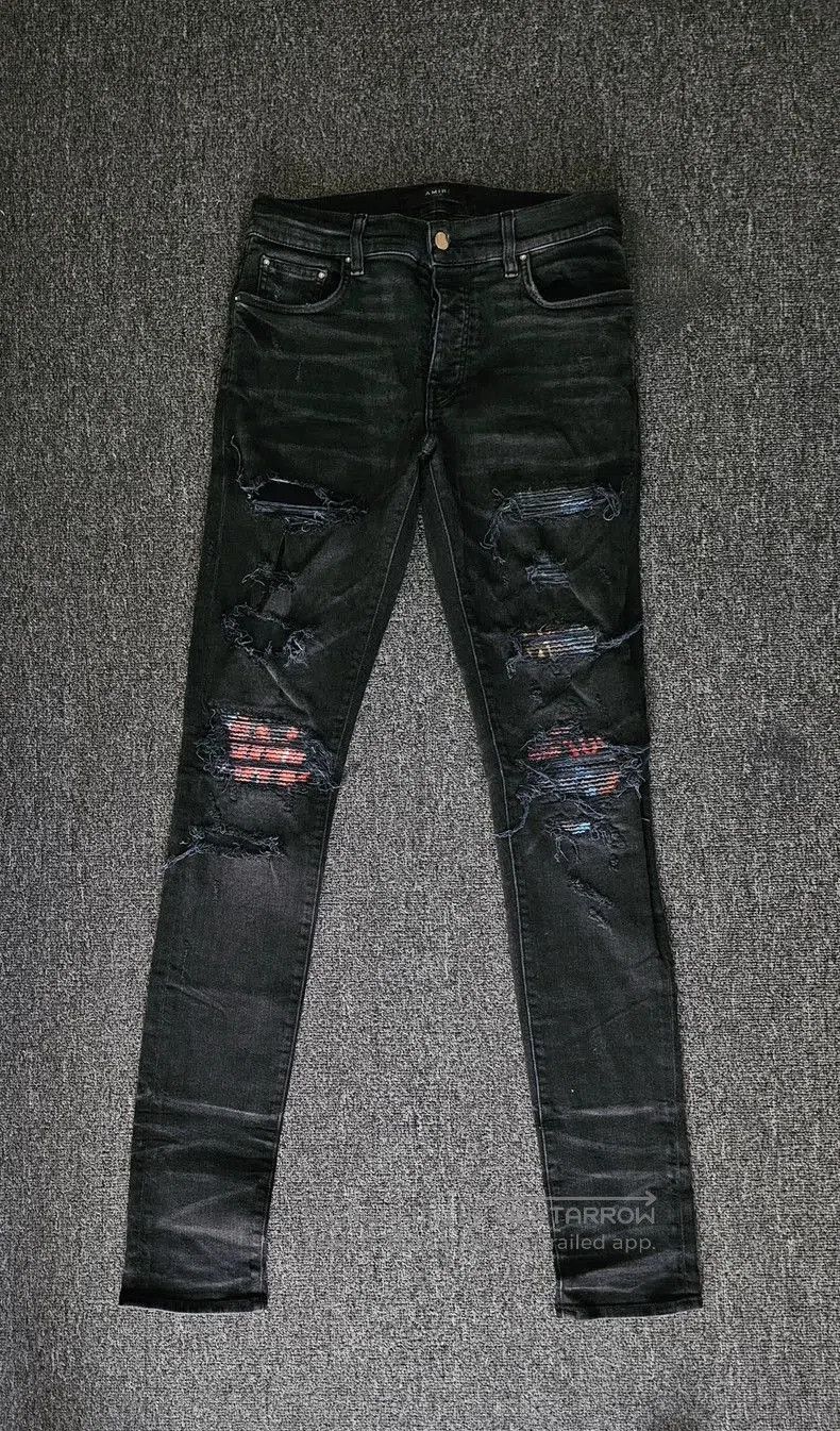 Amiri Amiri MX1 Distressed Black Jeans. Size US 30 / EU 46 - 1 Thumbnail