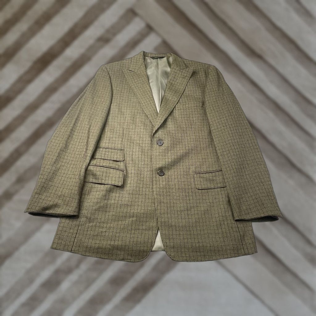 Paul Stuart Paul Stuart Plaid Houndstooth Wool Tweed Suit 42-36 Long Jacket Pants Mens Brown Multi 2 Piece Size 42R - 1 Thumbnail