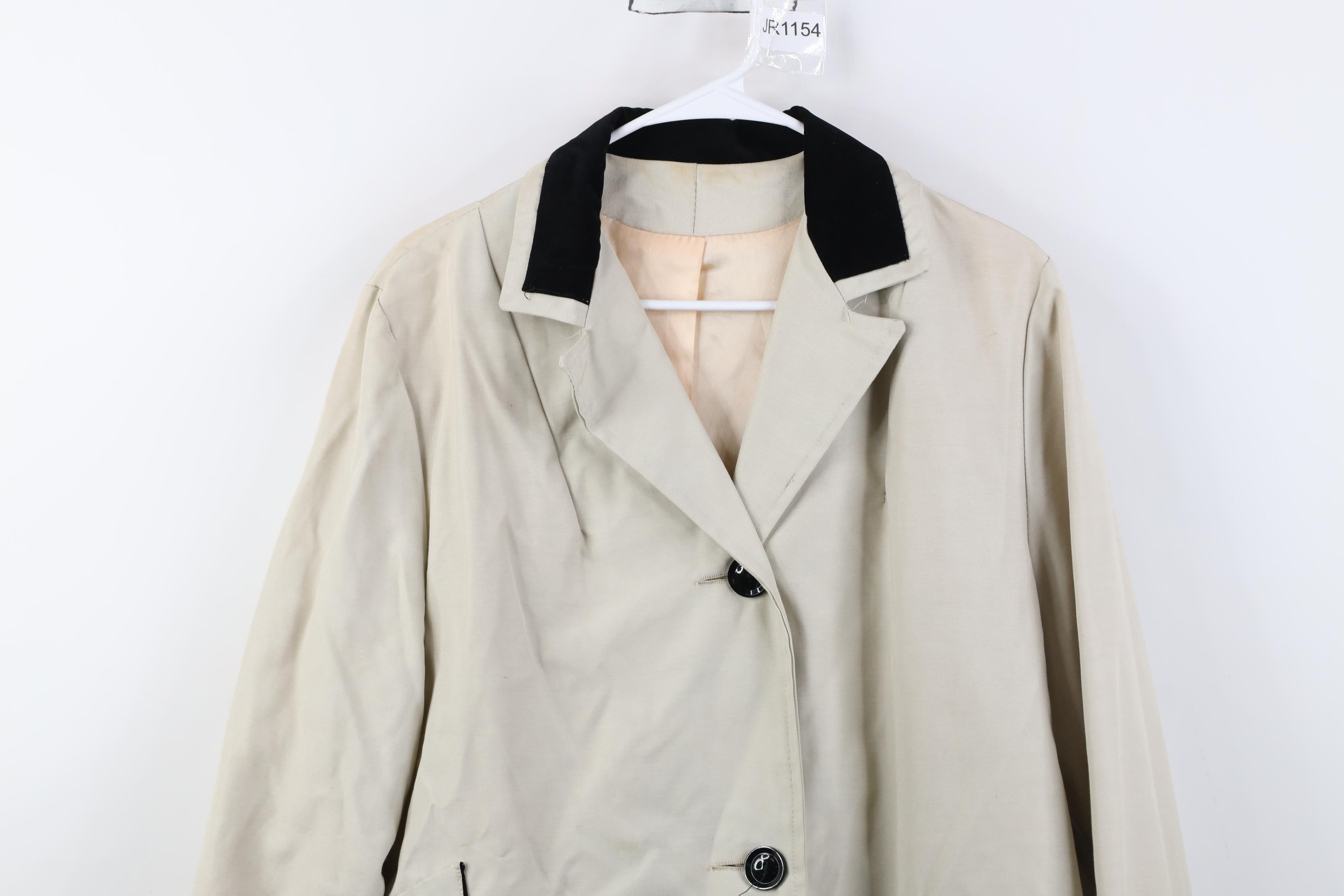 Vintage Vintage 50s Rayon Gabardine Trench Coat Rain Jacket USA Size XL / US 12-14 / IT 48-50 - 2 Thumbnail