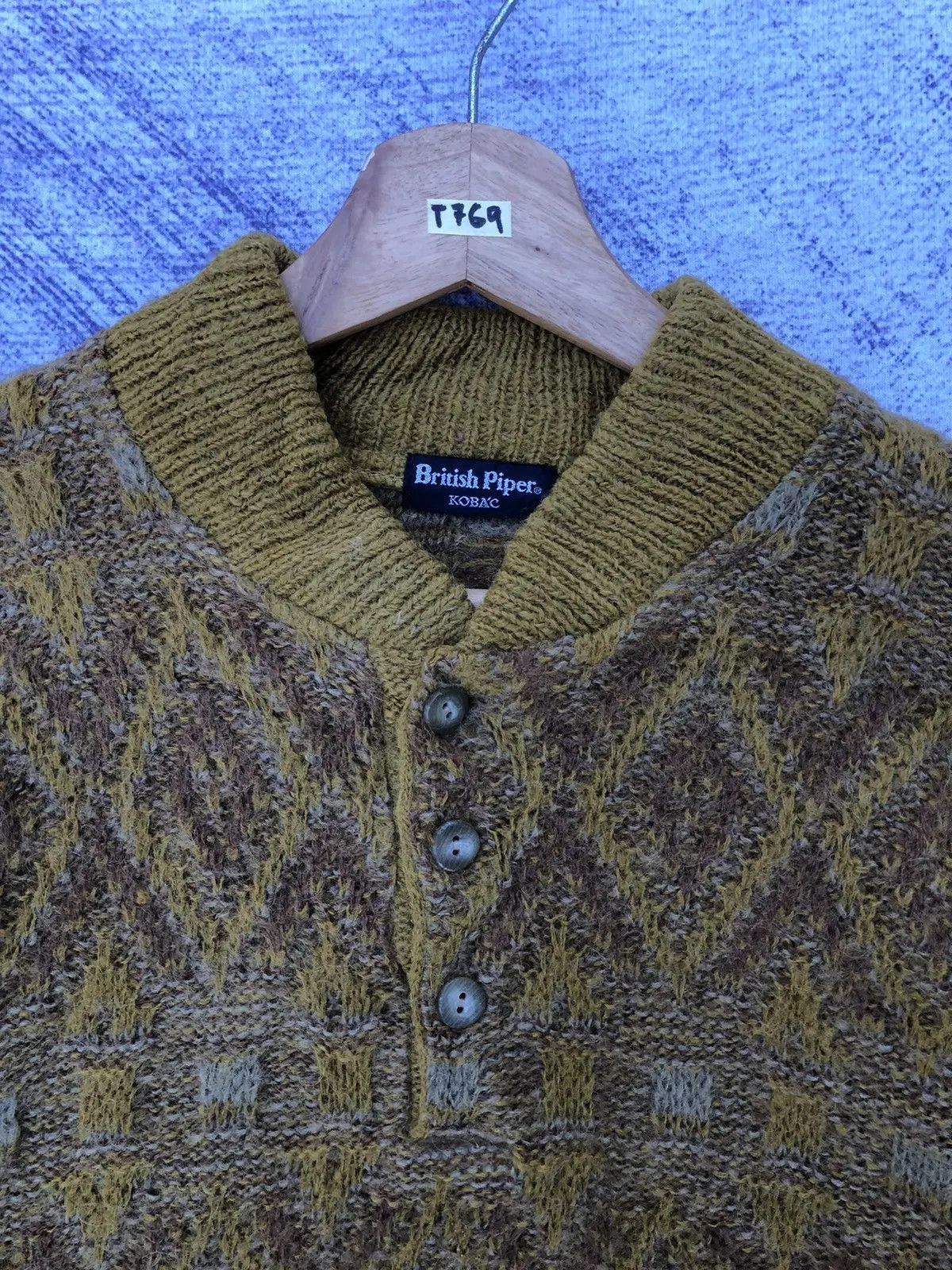 Aran Isles Knitwear Vintage British Piper Shaggy Knit Polo Fleece Size US M / EU 48-50 / 2 - 6 Thumbnail