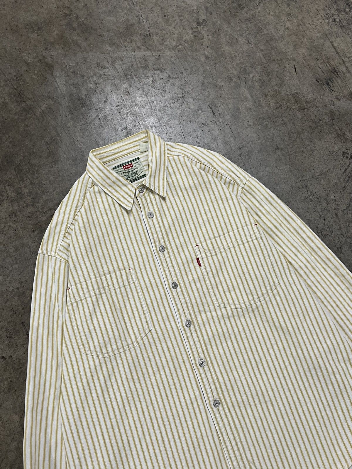 Levi's × Vintage Levi’s stripped heavy cotton preppy look longsleeve rare Size US XL / EU 56 / 4 - 3 Thumbnail
