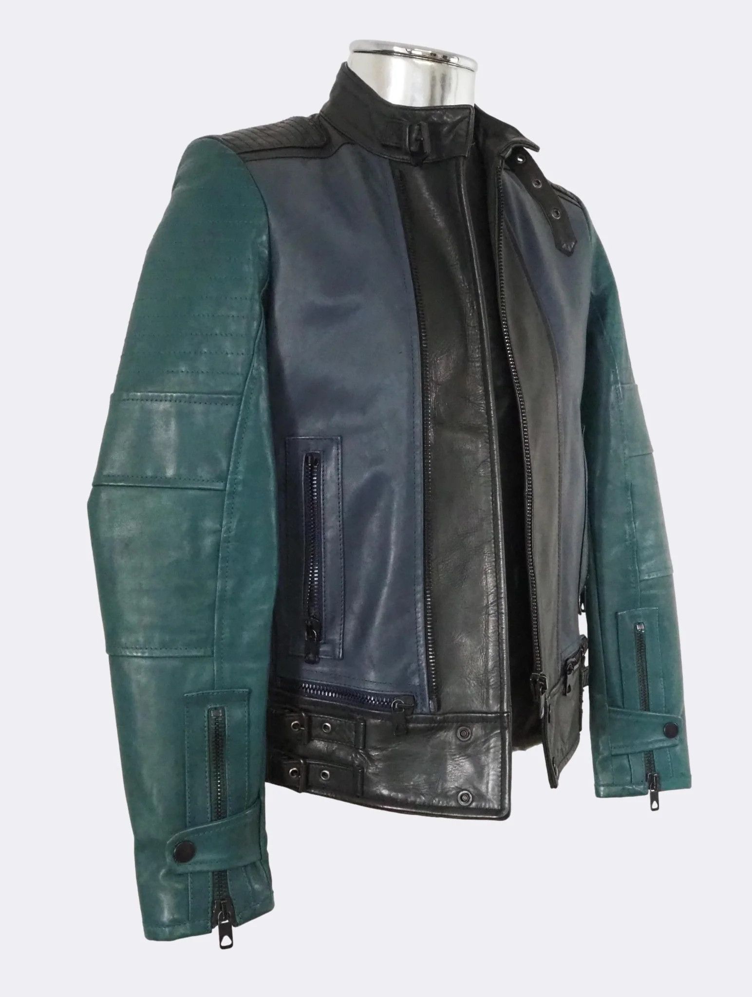 Diesel Black Gold Diesel Black Gold Bull Leather Biker Jacket Tricolor $1335 Size US S / EU 44-46 / 1 - 7 Thumbnail