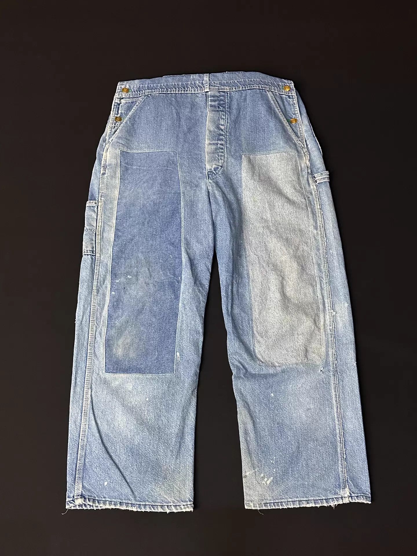 Other Vintage 50-60s USA Farmer Repaired Baggy Overalls Size US 30 / EU 46 - 1 Thumbnail