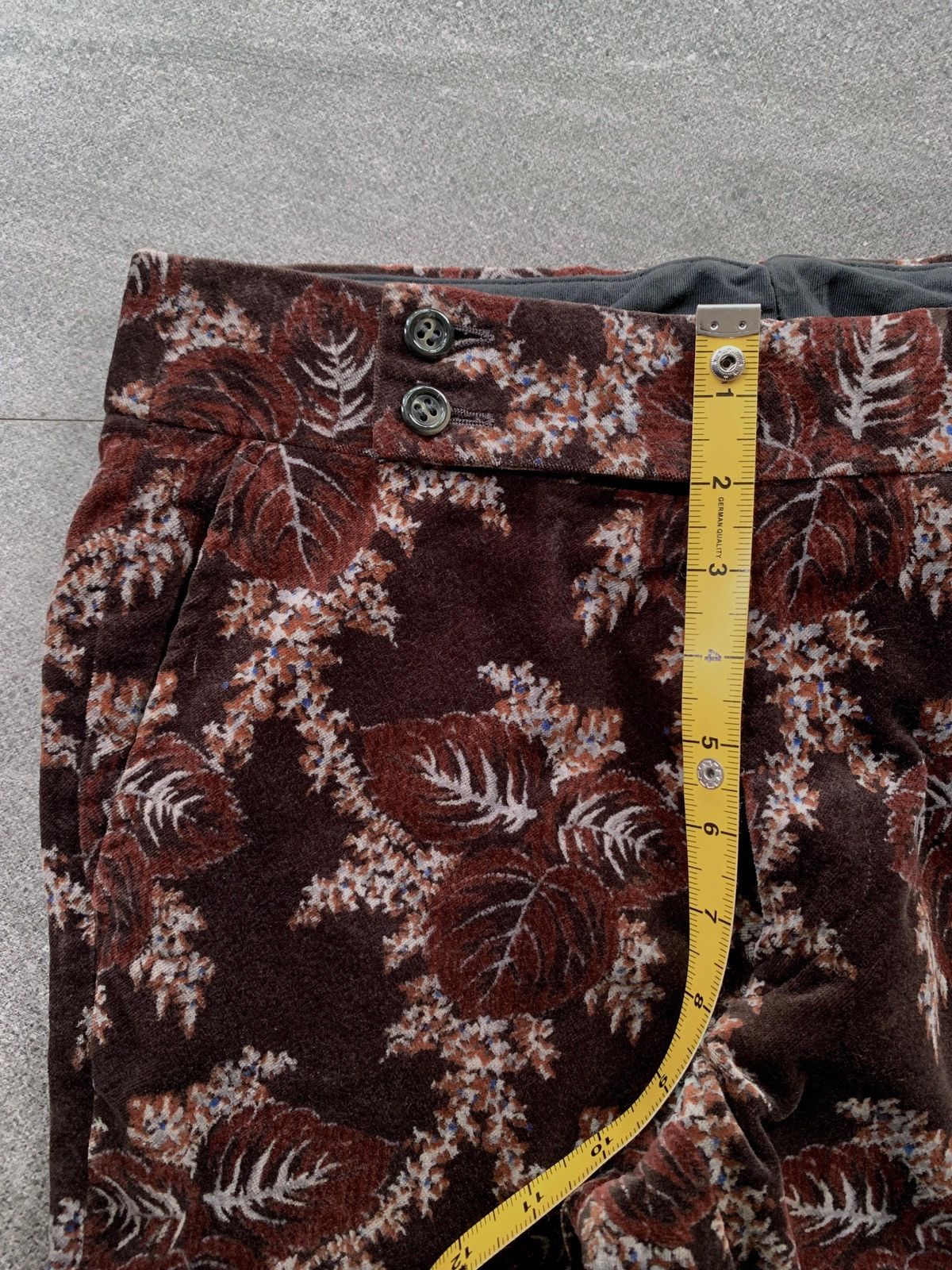 Comme des Garcons FREE TAX! 2001 Floral Velvet Patterned Flared Trousers Size US 29 - 16 Thumbnail