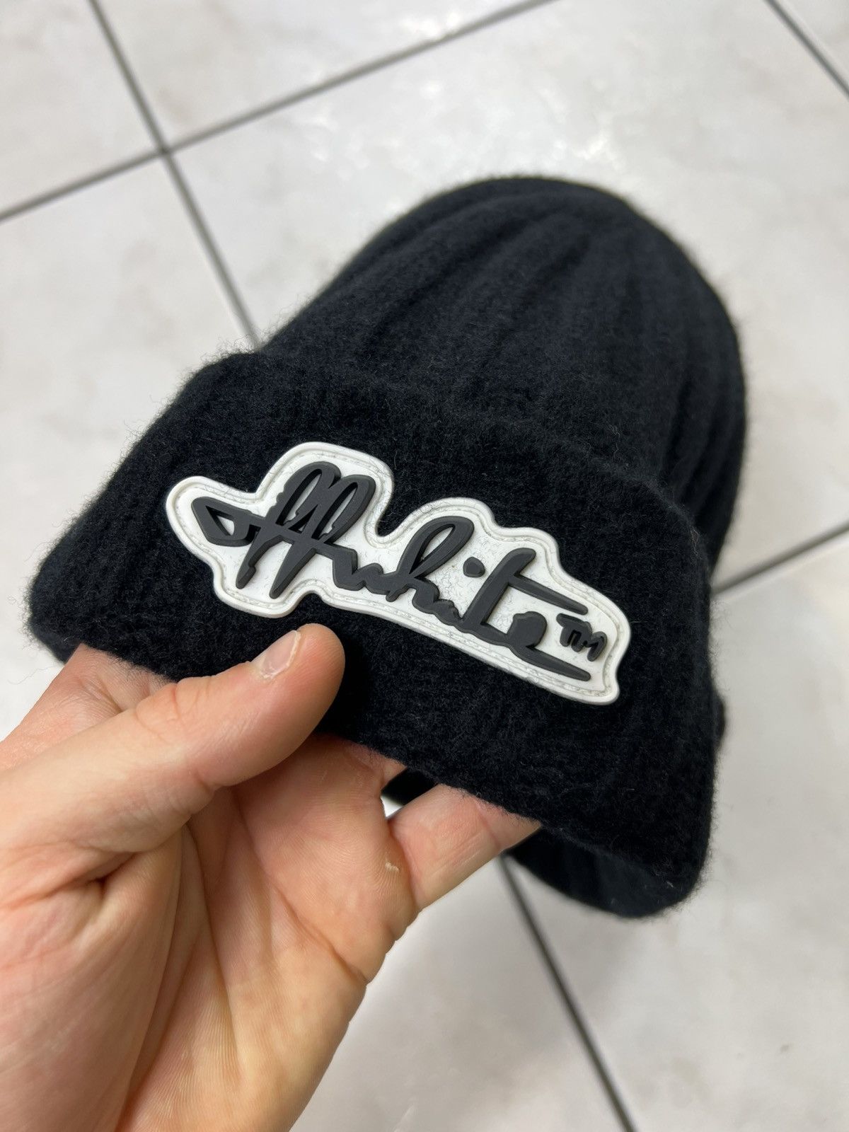 Off-White Off-white ribbed wool classic logo beanie Virgil Abloh hat Size ONE SIZE - 4 Thumbnail